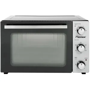 Comparateur de prix : Bestron Mini-four 2 en 1 avec rôtissoire, 31 litres, 2000 W, Inox, Noir