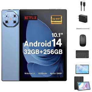 TAKINURU Tablette 10.3  Newest Tablette Android 14 avec 5G WiFi 6,32Go RAM + 256Go ROM 8000mAh,tablette avec Clavier,bleuVendu parcdiscount