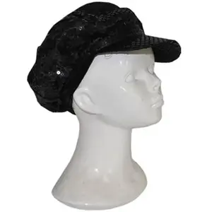 RueDeLaFete Casquette Disco Paillettes - Noire - Adulte