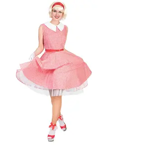 Comparateur de prix : Funny Fashion Costume années 50-60 - Vichy Rouge - Femme