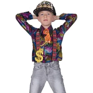 Chemise disco arc-en-ciel - Garçon pas cher