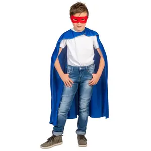 RueDeLaFete Cape et Masque de Super-Héros Bleu : Enfant