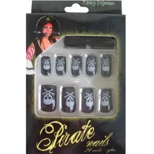 Comparateur de prix : Faux ongles pirate - Kit de 24 ongles noirs pour femme
