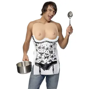 Comparateur de prix : RueDeLaFete Tablier Lingerie Avec Faux Seins