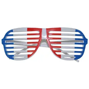 Funny Fashion Lunettes Rayées Tricolores France - Adulte pas cher