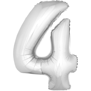 Generique - Ballon Aluminium Géant Chiffre 4 Argenté 1m pas cher