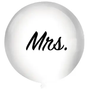 BALLON wit 80 cm bedrukt " MRS" pas cher