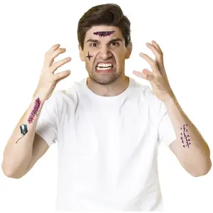 RueDeLaFete Set de 12 tatouages Halloween pas cher