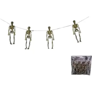Linder Guirlande en papier Halloween 4 squelettes - 120cm pas cher