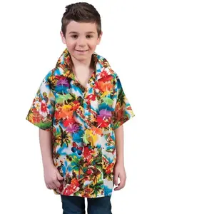 Comparateur de prix : Funny Fashion Chemise Fleurs Hawaienne Multicolores Enfant (8 à 10 ans)