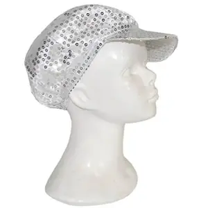 Comparateur de prix : RueDeLaFete Casquette Disco Paillettes - Argent - Adulte