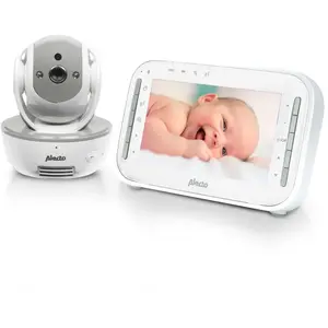 Babyphone avec caméra et écran couleur 4.3 Alecto DVM-200GS Blanc-GrisVendu parcarrefour