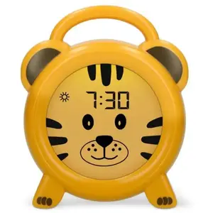 Réveil enfants pédagogique et veilleuse Alecto BC100TIGER Blanc pas cher