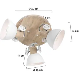 Besselink licht Steinhauer Spot pour plafond Gearwood, 3 lampes, rond, blanc pas cher