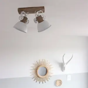Comparateur de prix : Besselink licht Steinhauer Spot pour plafond Gearwood, 2 lampes, blanc