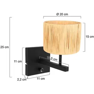 Steinhauer Applique murale Stang 3710ZW, tressée Natur pas cher