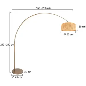 Steinhauer Lampadaire courbé Sparkled Light bronze/marron 240 cm Jonc ... pas cher