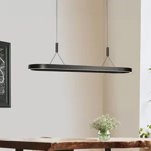 Comparateur de prix : Steinhauer Suspension LED Mykty, noir, longueur 120 cm, métal, à 2 lam...