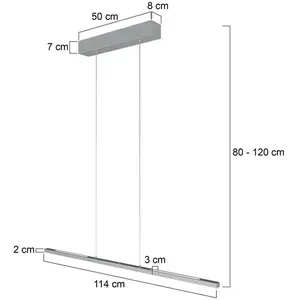 Steinhauer Suspension LED Bande, up/down, acier, 120 cm, CCT, variateu... pas cher