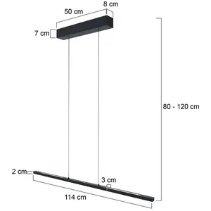 Comparateur de prix : Steinhauer Suspension LED Bande, up/down, noir, 120 cm, CCT, variateur...
