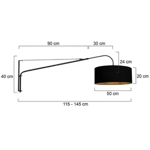 Steinhauer - applique murale - Elegant Classy - noir - lin métalVendu parluminaire