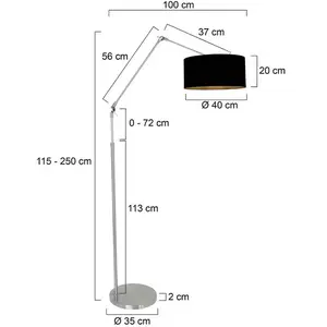 Comparateur de prix : Steinhauer - Lampadaire - Prestige Chic - Acier - Lin Métal -