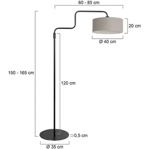Steinhauer Lampadaire Bloeba, noir/couleur boue, hauteur 165 cm, chint... pas cher