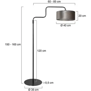Comparateur de prix : Steinhauer - Lampadaire - Bloeba - Argent Noir - Métal Velours