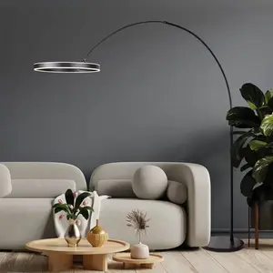 Comparateur de prix : Steinhauer - lampadaire - Ringlux - noir - métal - lampe arquée -