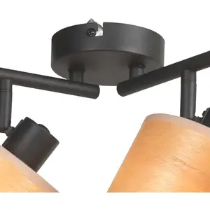Steinhauer - spots Bambus - noir - bambou - 3668ZW - Noir pas cher