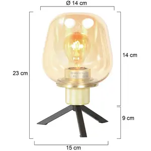 Comparateur de prix : Steinhauer Lampe à poser Reflexion, Ø 14 cm, couleur laiton, verre