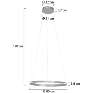 Comparateur de prix : Steinhauer Suspension LED Ringlux, Ø 60 cm, à 2 lampes, acier