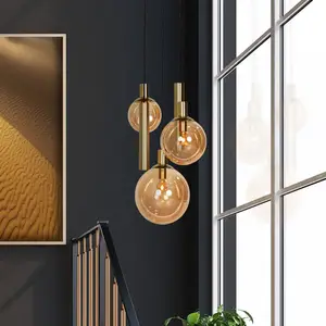 Comparateur de prix : Steinhauer Suspension plafonnier suspension spots led lampe de salon ambre 60 cm
