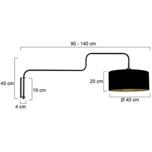 Steinhauer - applique murale - Bloeba - noir - métal tissu - Ø pas cher
