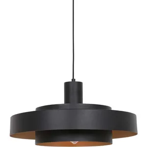 Comparateur de prix : Anne Lighting Suspension lampe suspendue plafonnier lampe de salle à manger métal noir or h 165cm