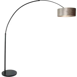 Comparateur de prix : Steinhauer - Sienna Sparkled Light Lampadaire Arc Noir Mat, Velours Taupe