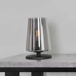 Lampe de table Ancilla - noir - verre - 14,5 cm - E27 (grande raccord) - 3103ZW - Noir - Steinhauer pas cher