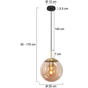 Comparateur de prix : Steinhauer hanglamp Bollique led - amberkleurig - metaal - 25 cm - E27...