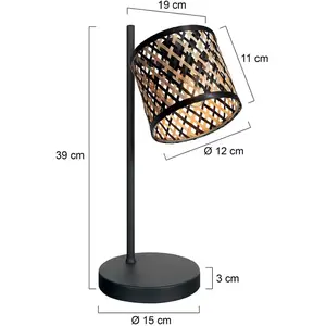 Mexlite - lampe de table - Bambus - naturel noir - bambou métal - pas cher