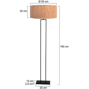 Comparateur de prix : Steinhauer - Lampadaire - Stang - Naturel Noir - Métal Textile -