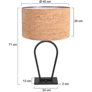 Steinhauer Lampe de table Stang, noir/marron, hauteur 71 cm, liège pas cher