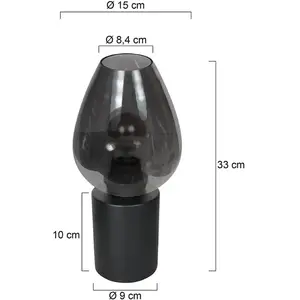 Steinhauer - lampe de table - Bloeba - noir - verre métal - Ø pas cher