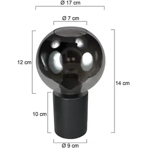 Steinhauer - lampe de table - Bloeba - noir - verre métal - Ø pas cher