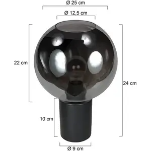 Steinhauer - Lampe De Table - Bloeba - Noir - Verre Métal - Ø pas cher