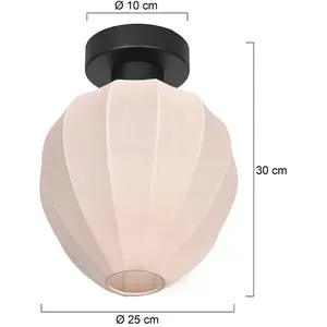 Steinhauer - plafonnier - Bloeba - beige - métal textile - E27 - pas cher