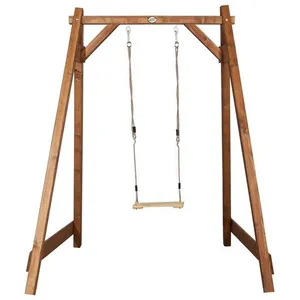 Comparateur de prix : Portique en bois gris/blanc avec balançoire siège nid rond Axi