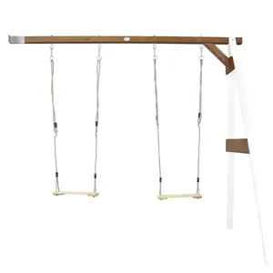 Comparateur de prix : Axi Portique Mural En Bois Blanc Marron 2 Agrès 160x244x207cm