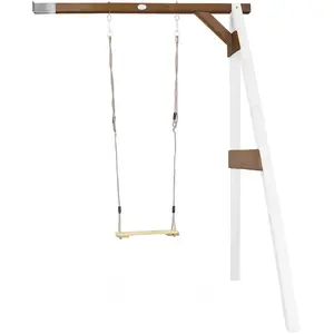 Comparateur de prix : Axi Portique Mural En Bois Blanc Marron 1 Balançoire 160x171x207cm