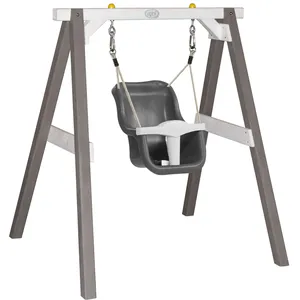 Comparateur de prix : Portique, balançoire en bois gris et blanc pour bébé Axi