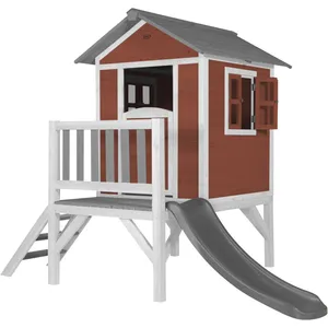 AXI Beach Lodge XL Maisonnette Scetinavian rouge Toboggan Gris pas cher